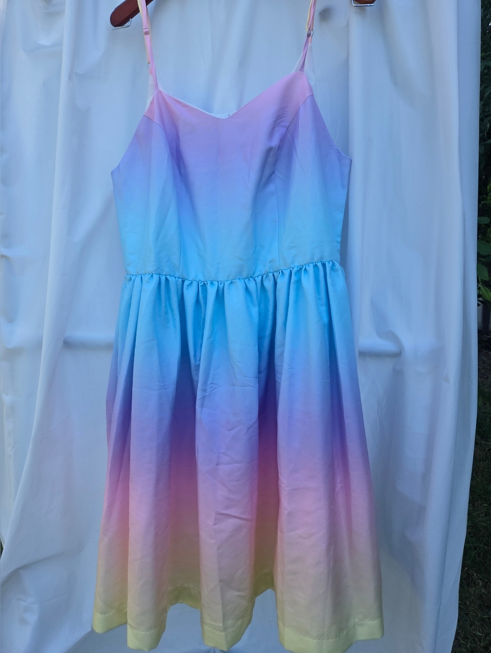 Pastel Ombre Spaghetti Strap Dress